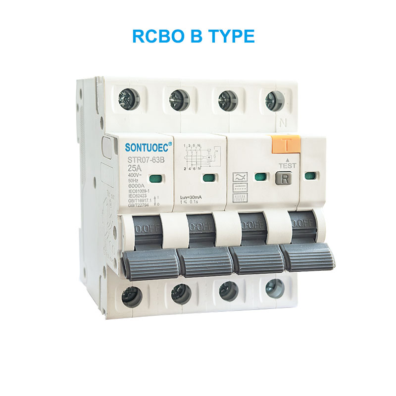Stro7-63B RCBO B Type 2p 4p Residual Kasalukuyang Circuit Breaker